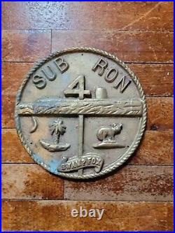 SUBRON 4 SWAMP FOX Bronze Plaque Vintage US Navy