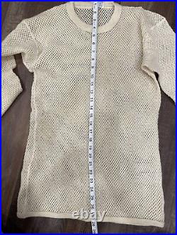 Scandinavian Knitters Shirt Pants Set Hippie Mesh Fishnet Long johns L Wool NEW