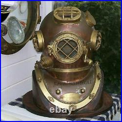 Scuba Diving Divers Helmet U. S Navy Mark V Original Antique 18 Deep Sea Diver's