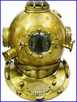 Scuba Diving Divers Helmet U. S Navy Mark V Solid Steel Original Antique 18