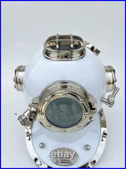 Scuba Diving Nautical Maritime Ship's Decorative Helmet 18'', White Polished