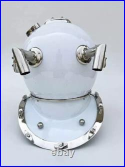 Scuba Diving Nautical Maritime Ship's Decorative Helmet 18'', White Polished