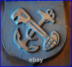 Seabees Plaque Construimus Batuimusmotto By R. Adm. B. Moreel Ca. 1942 Ww11 Brass