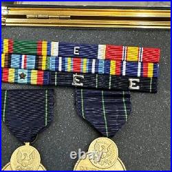 Set Of US Navy Metals In Display Case Set Of US Navy Metals In Display Case