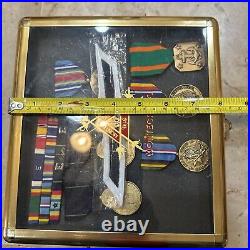 Set Of US Navy Metals In Display Case Set Of US Navy Metals In Display Case