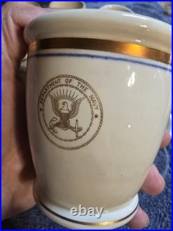 Set of 10 Vintage Department Of The Navy 3 Footed Sherbet Cup by Walker China
