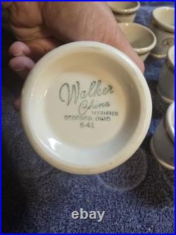 Set of 10 Vintage Department Of The Navy 3 Footed Sherbet Cup by Walker China