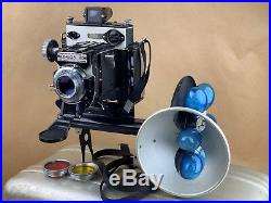 Simmon Bros. Omega 120 Camera with Turret flash, 90mm Wollensak Omicron & USN Case