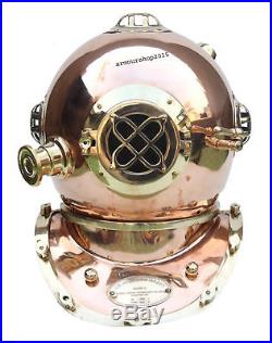 Solid Brass & Copper U. S Navy Mark v Morse Diving Divers Helmet Christmas Gift