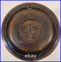 Solid Brass Medallion Tray of the USS ESSEX Ships Motto E NAVIBUS PUGNISSIMA