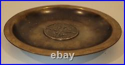 Solid Brass Medallion Tray of the USS ESSEX Ships Motto E NAVIBUS PUGNISSIMA