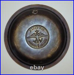 Solid Brass Medallion Tray of the USS ESSEX Ships Motto E NAVIBUS PUGNISSIMA