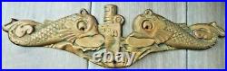 Solid Brass Subsmarine & Fish & Periscope Nautical Naval Sign Plaque Sculpture