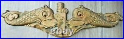Solid Brass Subsmarine & Fish & Periscope Nautical Naval Sign Plaque Sculpture