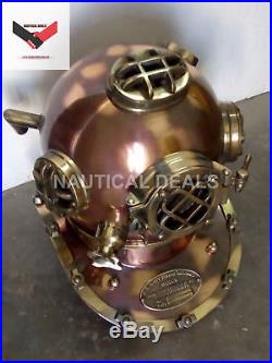 Solid Steel & Brass Fitting U. S Navy Scuba Model Diving Diver Helmet