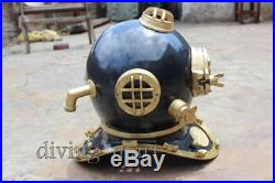 Solid-Steel-amp-Brass-Full-Size U-S-Navy Antiques-Mark-V-Diving-Divers-Helmet