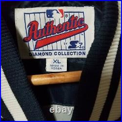 Starter New York Yankees Authentic Diamond Collection Satin Snap Jacket Blue XL