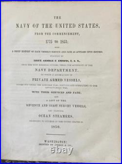 Statistical Report Of THE NAVY OF UNITED STATES, 1775 TO 1853
