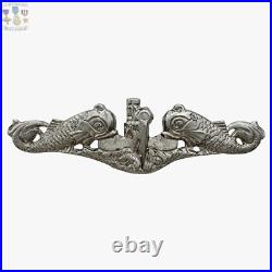 Sterling Korean War Us Navy Submarine Warfare Enlisted Silver Dolphins Badge 228