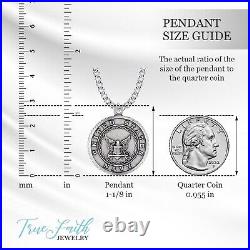 Sterling Silver United States Navy Service Medal with St Michael Patron Saint
