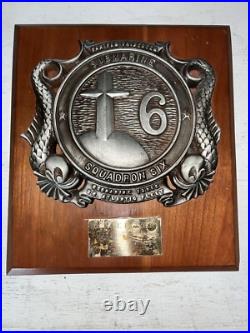 Submarine Squadron Six United States Navy Brass Bronze Plaque Us Atlantic Fleet
