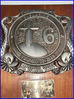 Submarine Squadron Six United States Navy Brass Bronze Plaque Us Atlantic Fleet