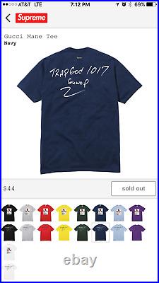Supreme Gucci Mane Navy Photo T Shirt Size XL FW16