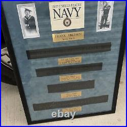 The United States Navy Frank Ableson World War 1 Tag Strips Patch Titles Framed