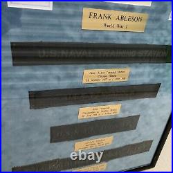 The United States Navy Frank Ableson World War 1 Tag Strips Patch Titles Framed