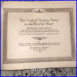 The United States Navy In World War Official Pictures 1921 Russell Moore V. RARE