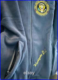 The United States of America President Seal & D. C. Zip Fleece Jacket EMB Navy