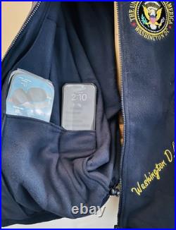 The United States of America President Seal & D. C. Zip Fleece Jacket EMB Navy