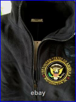 The United States of America President Seal & D. C. Zip Fleece Jacket EMB Navy