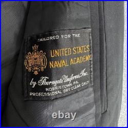 Thorngate US Naval Academy Mess Dress Jacket Mens 40 Black Wool Uniform Named