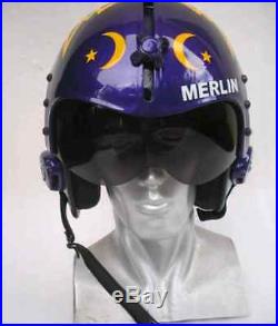 Top Gun Merlin Flight Helmet Movie Prop Pilot Naval Aviator Usn Navy