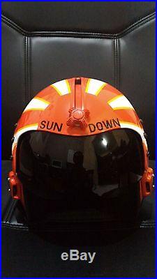 Top Gun Sundown Flight Helmet Movie Prop Pilot Naval Aviator Usn Navy