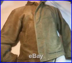 True Vintage WW2 USN N-1 Deck Jacket STENCIL Large Work Coat 44 WWII