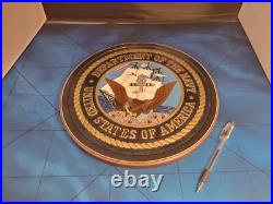 U. S. Department of Navy Mahogany Wood 14 Wall Plaque Emblem