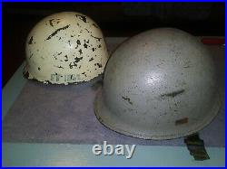 U. S. NAVY STEEL Helmet with Liner & Strap. INFANTRY TYPE 1 U. S. S. GRAY SALVAGE