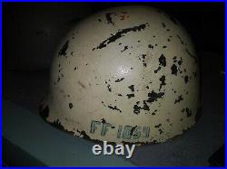 U. S. NAVY STEEL Helmet with Liner & Strap. INFANTRY TYPE 1 U. S. S. GRAY SALVAGE