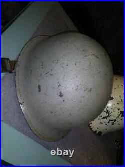 U. S. NAVY STEEL Helmet with Liner & Strap. INFANTRY TYPE 1 U. S. S. GRAY SALVAGE