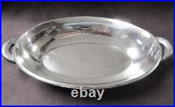 U S NAVY Silverplate Open Serving Bowl with Handles Anchor USN Monogram 1942 G