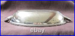 U S NAVY Silverplate Open Serving Bowl with Handles Anchor USN Monogram 1942 G