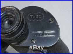 U. S. NAVY WWII MARK 21'SARD' SQUARE D 7x 50 BINOCULARS WithLEATHER CASE! BU. AERO