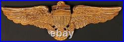 U. S. Naval Aviator Wings Logo 24 3/4, Solid Wood Wall Plaque Sign