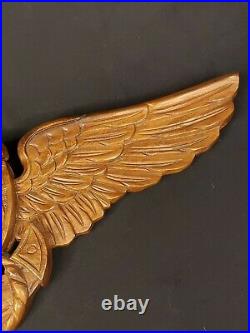 U. S. Naval Aviator Wings Logo 24 3/4, Solid Wood Wall Plaque Sign