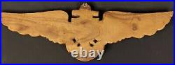 U. S. Naval Aviator Wings Logo 24 3/4, Solid Wood Wall Plaque Sign