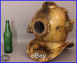 U. S Navy Antique Diving Divers Helmet Solid Iron Mark V Full Size 18'