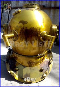 U. S Navy Antique Diving Divers Solid Steel Helmet Mark V Vintage Divers Gift