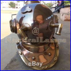 U S Navy Antique Mark V Scuba Deep Water Diving Divers Helmet Full Size 18